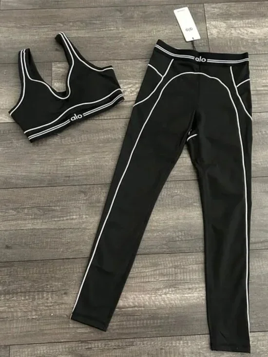 ALO Black Tank Top & Pants — Size S - Picture 1 of 5